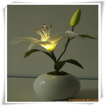 Petites fleurs artificielles LED Lily avec pot en céramique pour la promotion